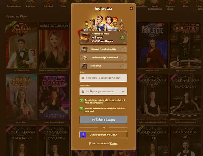 MyEmpire Casino Portugal reg